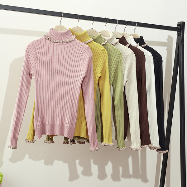 Pulover de iarnă tricotat de damă cu bucle pe mâneci - mai multe culori