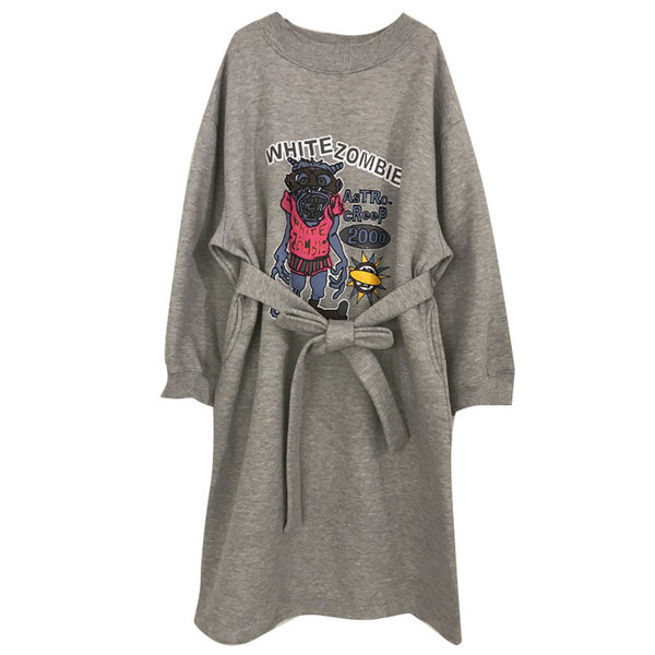 Rochie casual dama model nou cu centura si aplicatie - model larg in negru, gri si bej