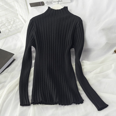 Pulover de iarnă din catifea de damă cu guler semi-înalt în mai multe culori