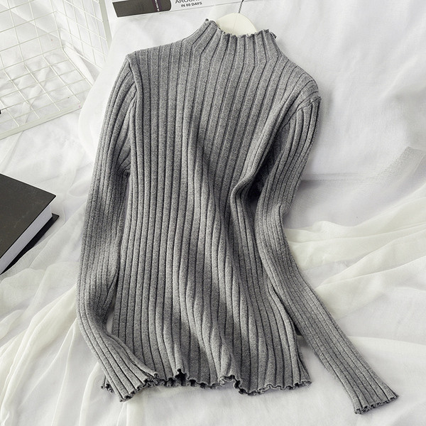 Pulover de iarnă din catifea de damă cu guler semi-înalt în mai multe culori