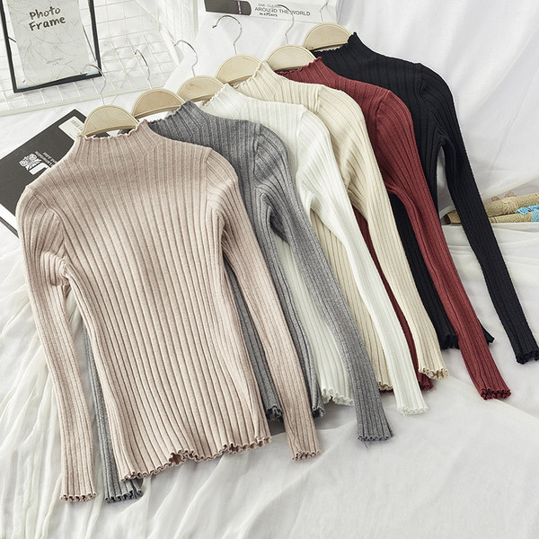 Pulover de iarnă din catifea de damă cu guler semi-înalt în mai multe culori