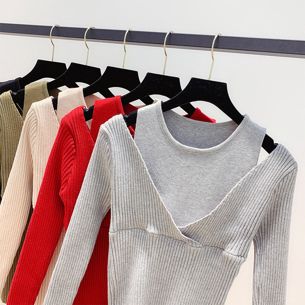 Pulover de iarnă de damă modern cu mâneci lungi și umerii goi