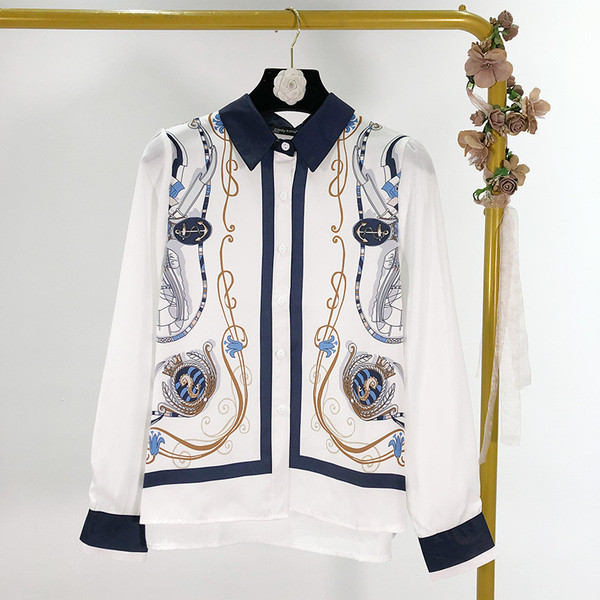 Camasa dama primavara-toamna cu guler clasic - model asimetric