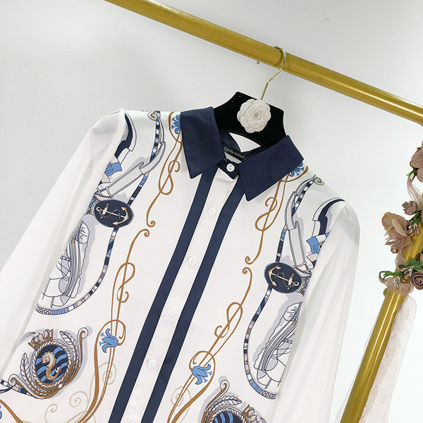 Camasa dama primavara-toamna cu guler clasic - model asimetric