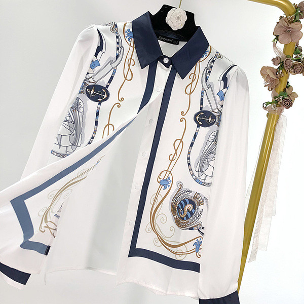 Camasa dama primavara-toamna cu guler clasic - model asimetric