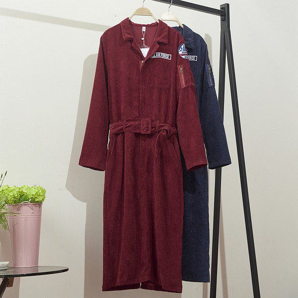 Rochie retro de dama lunga cu curea in talie in rosu si albastru