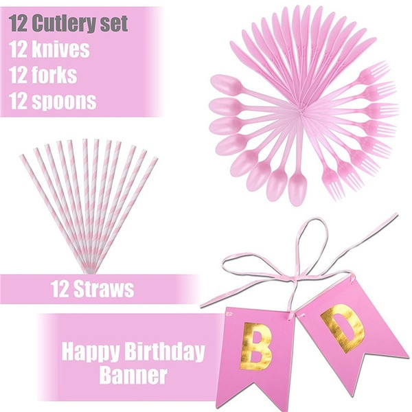 Set de 110 piese decor pentru petrecere pentru o zi de nastere - tema unicorn