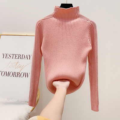 Pulover de dama cu guler inalt si particule stralucitoare