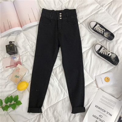 Blugi de dama la moda cu talie inalta si buzunare Model slim in mai multe culori