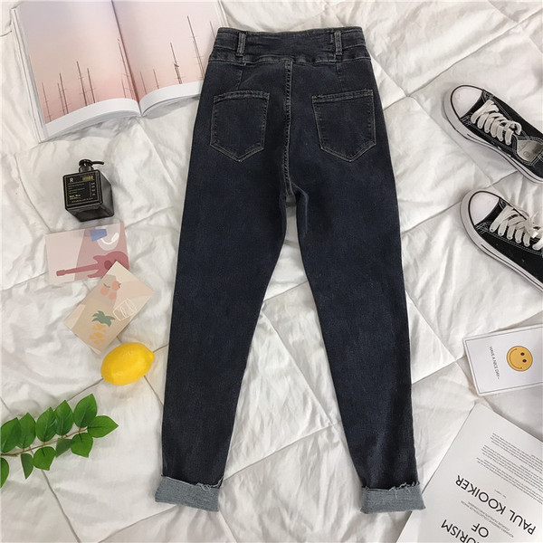 Blugi de dama la moda cu talie inalta si buzunare Model slim in mai multe culori