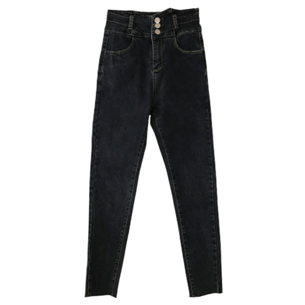 Blugi de dama la moda cu talie inalta si buzunare Model slim in mai multe culori