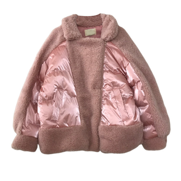 Geaca de iarna moderna de dama cu guler moale in alb, gri, roz si negru