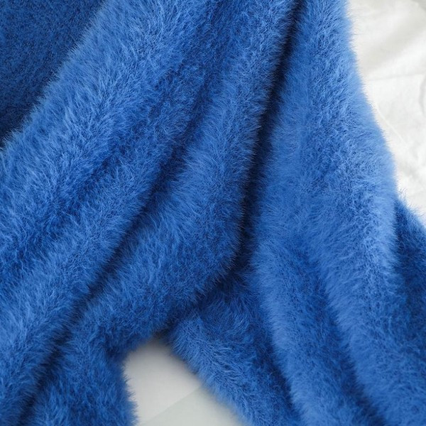 Cardigan de damă în roz și albastru cu decolteu în V