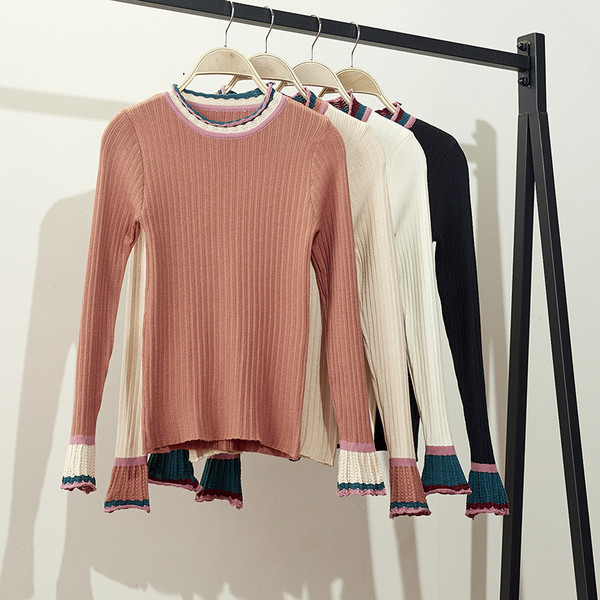 Pulover de dama toamna-iarna cu decolteu rotund in mai multe culori