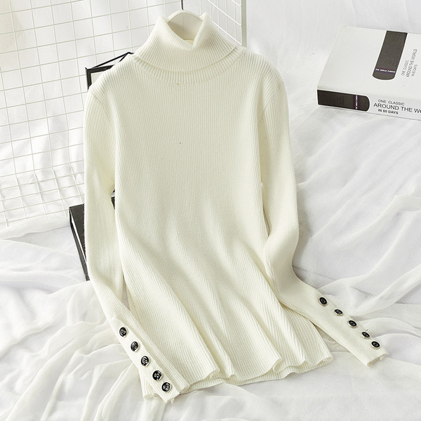 Polo de iarnă de damă cu nasturi la mâneci model montat în mai multe culori