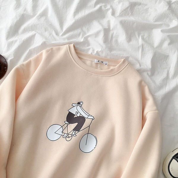 Bluză casual de damă cu aplicație și mâneci lungi în patru culori