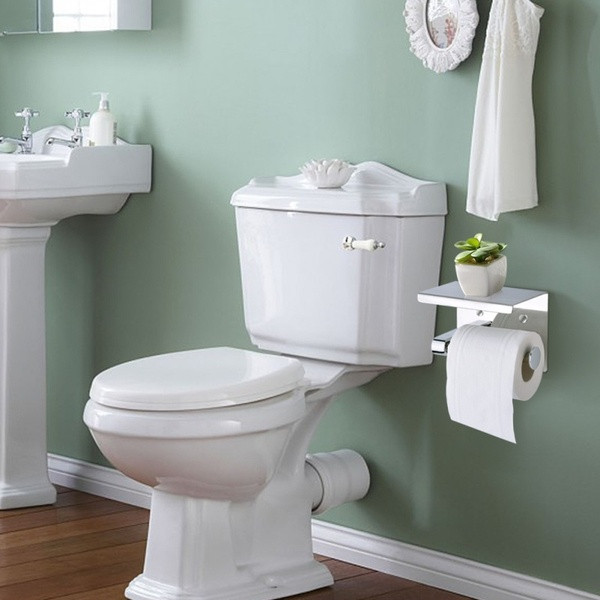 Suport hârtie igienică din oțel inoxidabil pentru montare pe perete argintiu