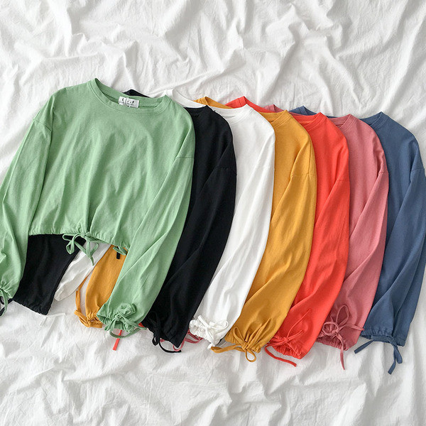 Bluza dama model lat in mai multe culori cu cravate si decolteu rotund