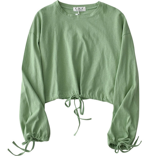 Bluza dama model lat in mai multe culori cu cravate si decolteu rotund