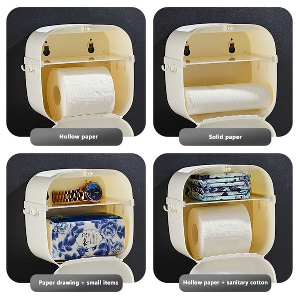 Dulap de baie multifunctional din plastic cu doua distributii si patru carlige alb cu nota muzicala