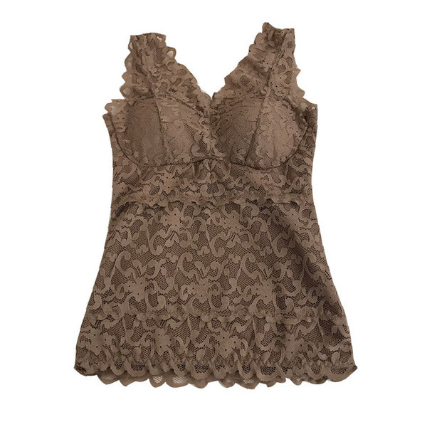 Maieu de dama din dantela model nou cu bretele in maro, negru si albastru