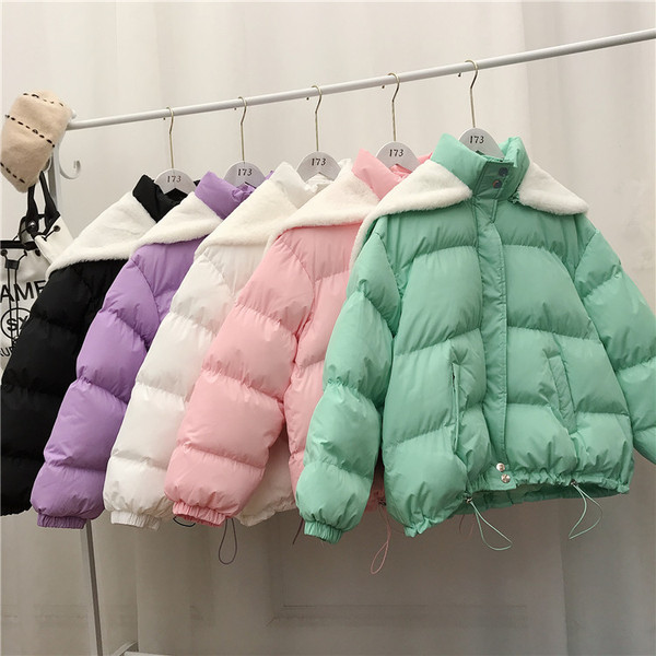 Geaca de iarna de dama model nou cu gluga si guler inalt in mai multe culori