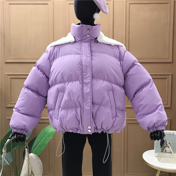 Geaca de iarna de dama model nou cu gluga si guler inalt in mai multe culori