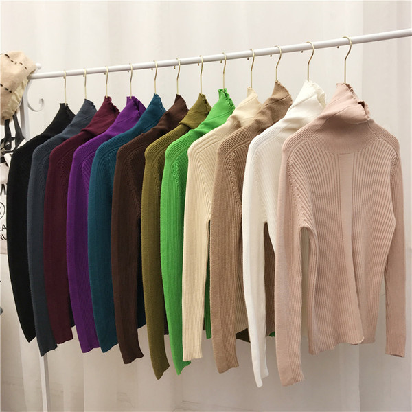 Pulover de damă modern cu guler înalt - mai multe culori