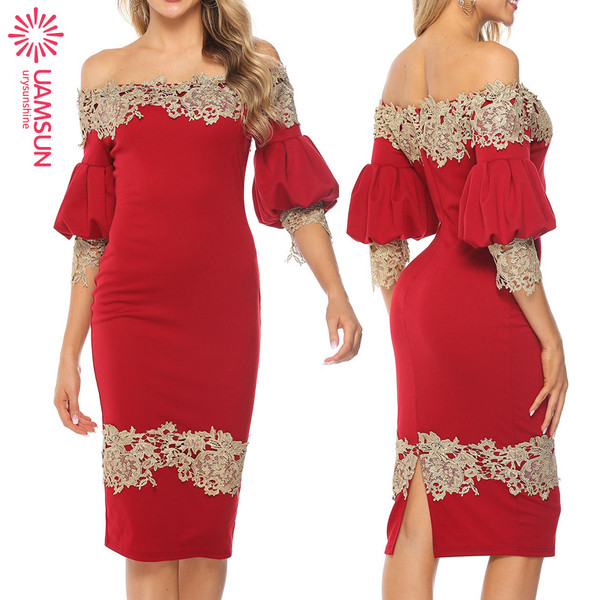 Rochie eleganta de dama cu dantela si crapatura in negru