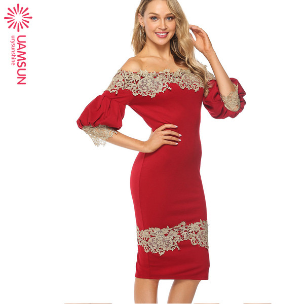 Rochie eleganta de dama cu dantela si crapatura in negru