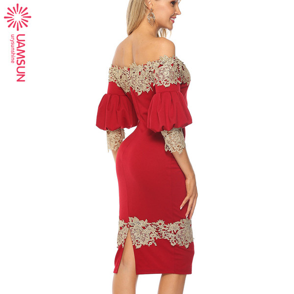 Rochie eleganta de dama cu dantela si crapatura in negru