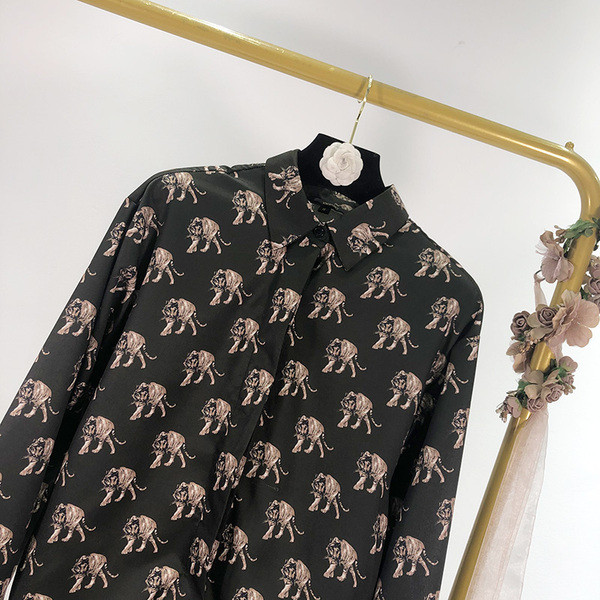 Cămașă lungă de primăvară-toamnă cu imprimeu tigru