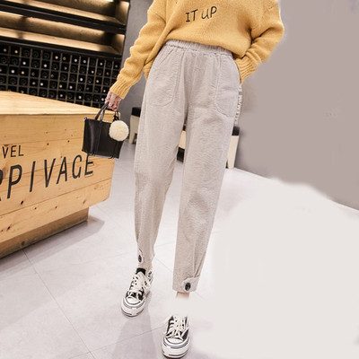 Pantaloni casual de dama cu buzunare in maro, bej si negru