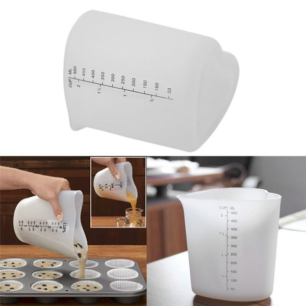 Szilikonból készült puha, 500 ml-es mérőkancsó szív alakú