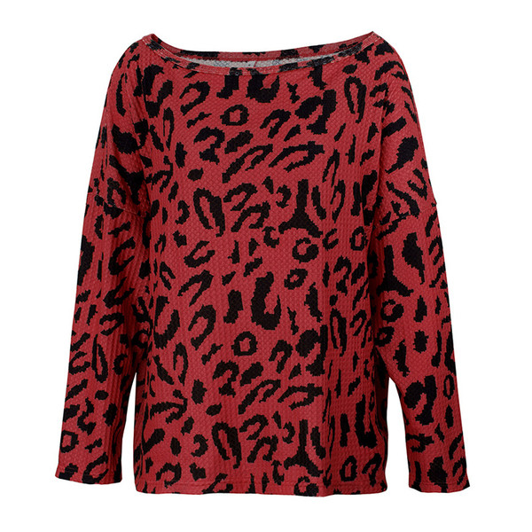 Bluză de damă modernă cu mâneci lungi și imprimeu leopard în patru culori