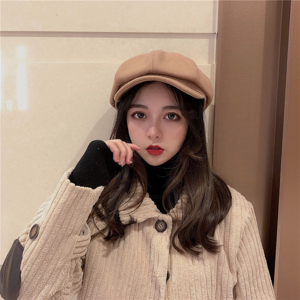 Palarie de dama cu viziera in negru, visiniu, gri si maro