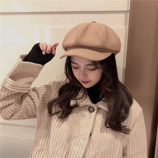 Palarie de dama cu viziera in negru, visiniu, gri si maro