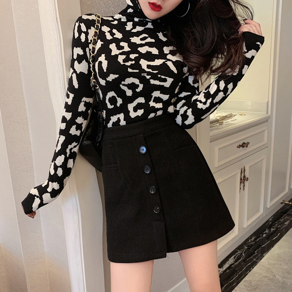 Fusta de dama model nou cu nasturi si crapa - talie inalta in culorile gri, bej si negru