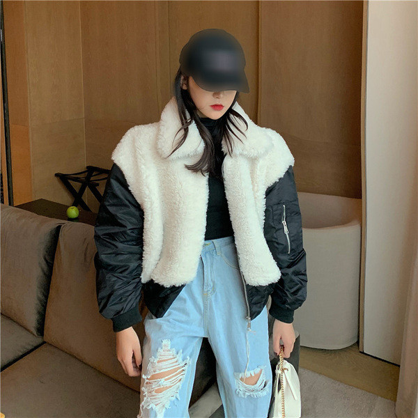 Jachetă de baseball pentru femei cu puf în verde și negru