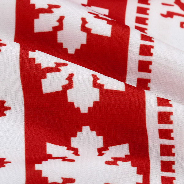 Pulover rochie de dama de Craciun cu maneca lunga in alb