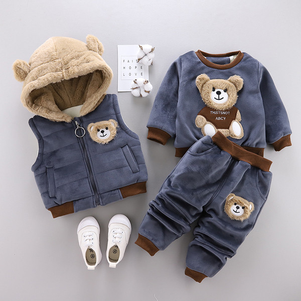 ÚJ modell gyerekgarnitúra nadrágból, blúzból és mellényből, kapucnival kék és rózsaszín színben