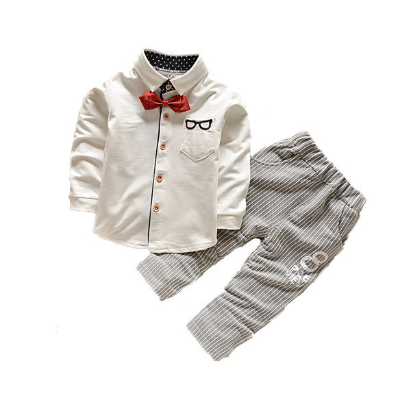 Set pentru copii modern pentru baieti cu camasa si pantaloni lungi in patru culori