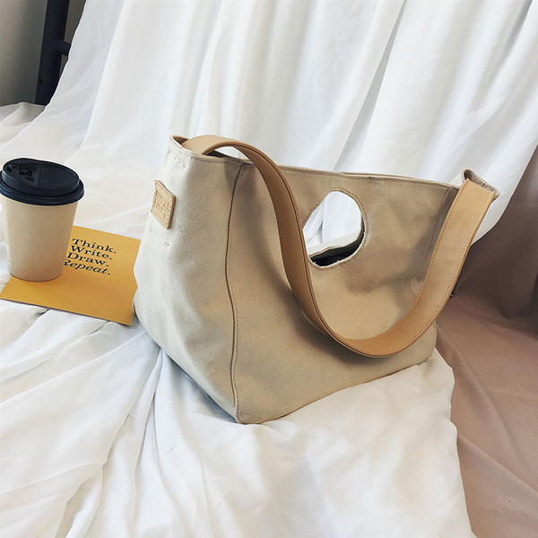 Geanta mare tip geanta textila in bej si verde