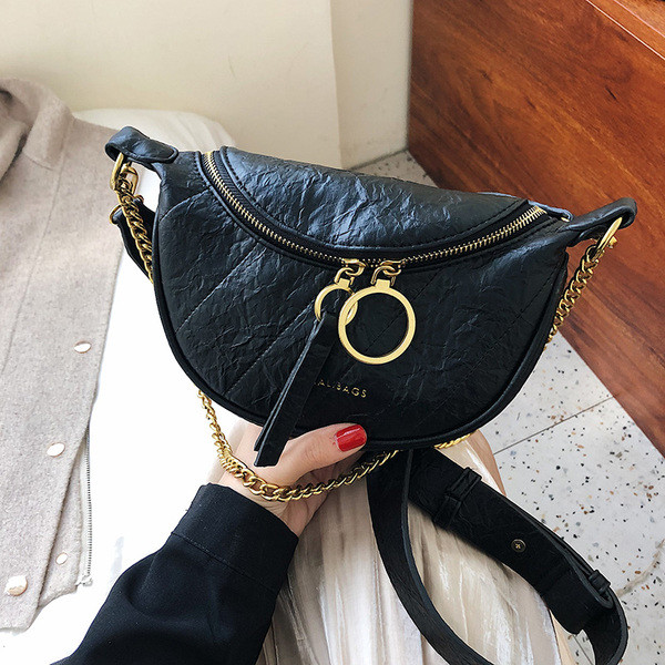 Geantă modernă mică din piele ecologică în verde, bej, negru și violet