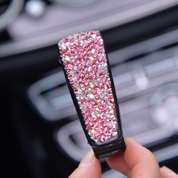 Autós szemüvegtartó kövekkel lila, rózsaszín és fehér színben