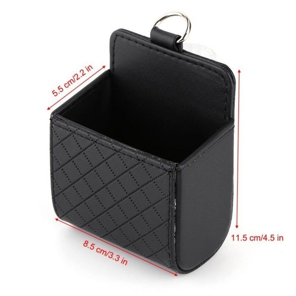 Кожена кутия за съхранение на вещи за автомобил в черен, бежов и сив цвят