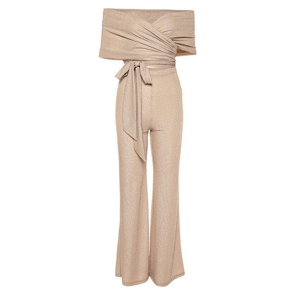 Elegáns, kétrészes női szett mély nyakkivágással, fényes hatással rózsaszín és fekete színben