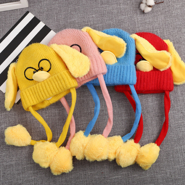 Gyerek téli sapka nyakkendővel és rátéttel hat színben