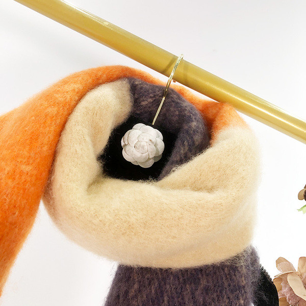 Modern kockás sál narancssárga, zöld és kék színben