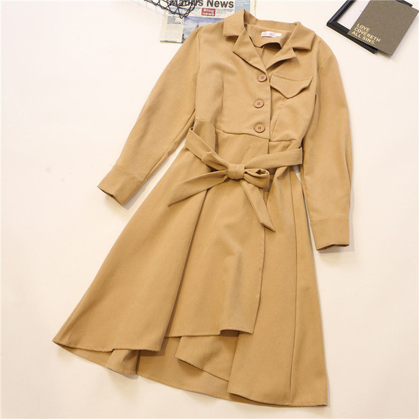 Rochie lunga de dama stil retro in cinci culori cu nasturi si guler clasic